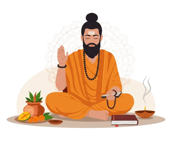 Illustration of a Guru/Pandit meditating